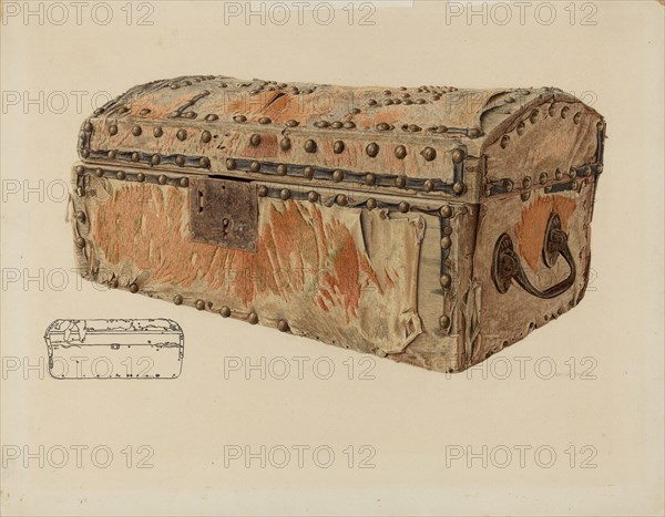 Deerskin Covered Chest, c. 1942. Creator: Samuel Faigin.