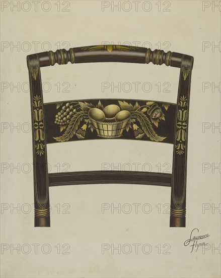 Design on Back of Hitchcock Chair, c. 1936. Creator: Lawrence Flynn.