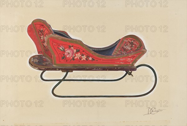 Doll Sleigh, c. 1937. Creator: Beverly Chichester.