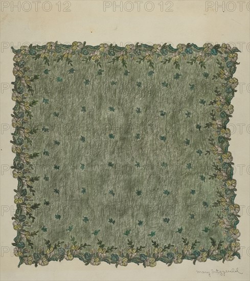 Evening Handkerchief, 1935/1942. Creator: Mary Fitzgerald.
