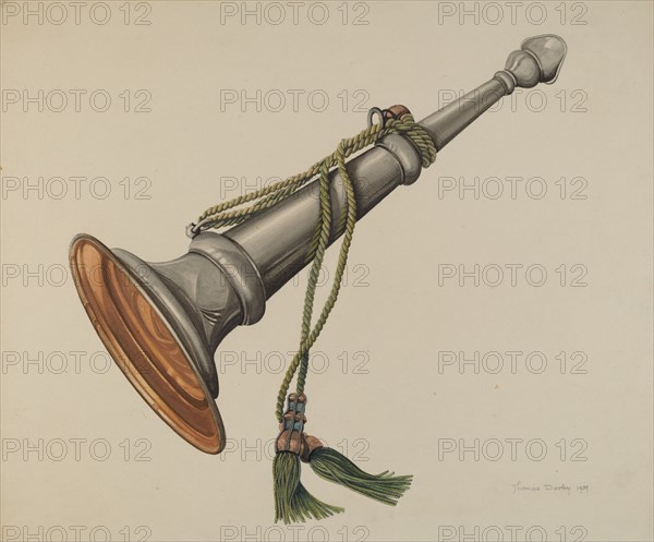 Fire Marshall Trumpet, c. 1939. Creator: Thomas Dooley.