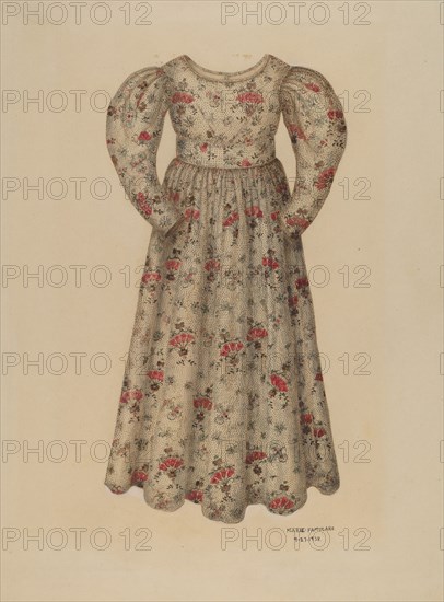 Girl's Chintz Dress, 1938. Creator: Marie Famularo.