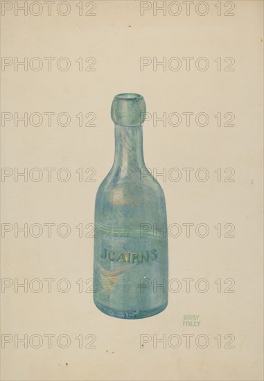 Glass Soda Bottle, c. 1940. Creator: Bisby Finley.