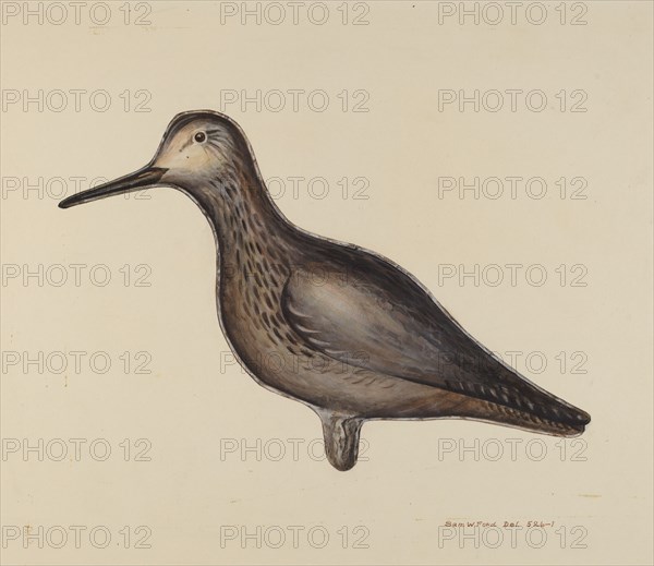 Greater Yellow Leg Decoy, c. 1939. Creator: Samuel W. Ford.