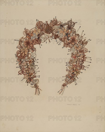 Hair Wreath, 1938. Creator: Samuel Faigin.