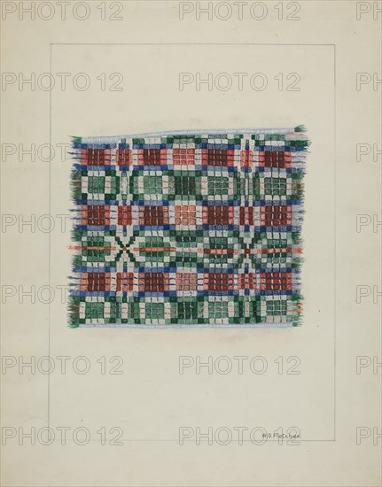 Handwoven Coverlet, c. 1937. Creator: William O. Fletcher.