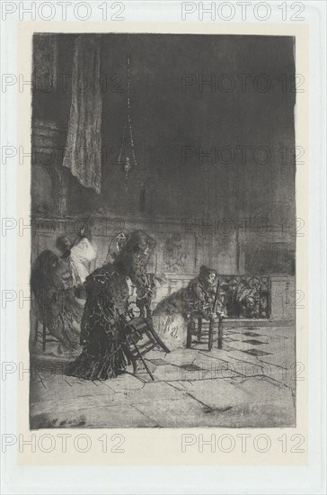 Intérieur de l'église à Milan (Interior of a Church in Milan [sic], c. 1874. Creator: Mose, Bianchi.