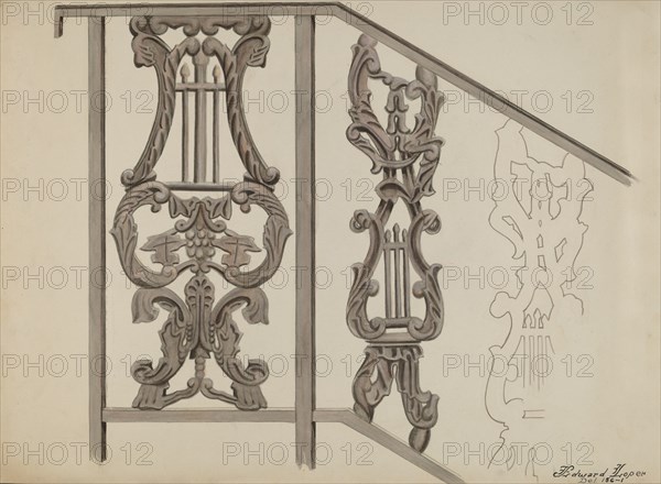 Iron Bannister, c. 1936. Creator: Edward L Loper.