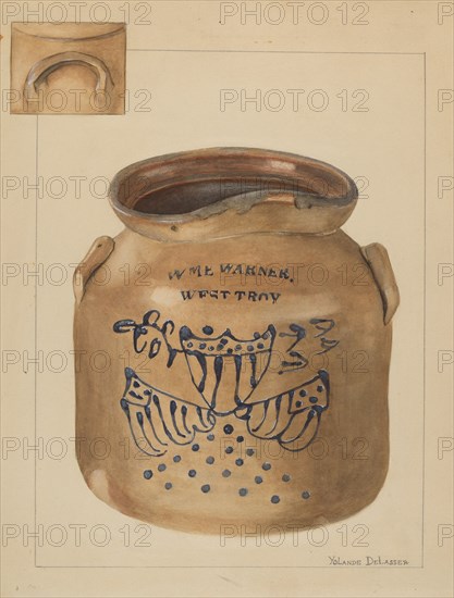 Jar, c. 1936. Creator: Yolande Delasser.