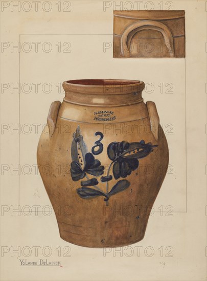 Jar, c. 1936. Creator: Yolande Delasser.