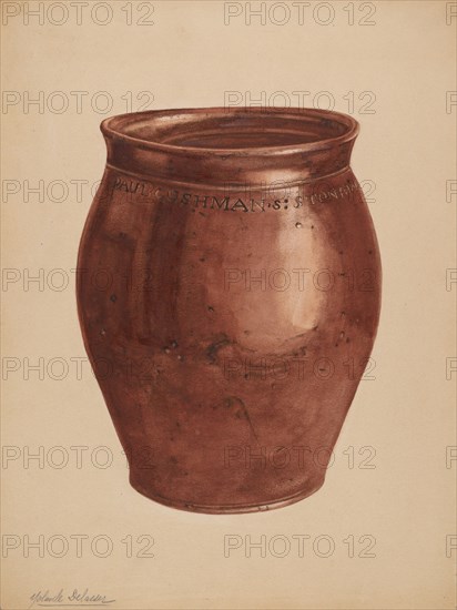 Jar, c. 1937. Creator: Yolande Delasser.