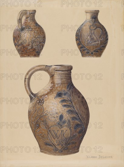 Jug, c. 1938. Creator: Yolande Delasser.