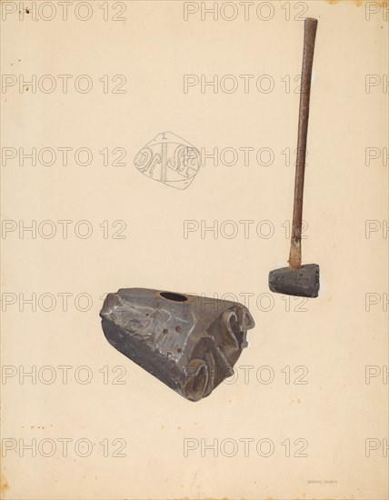 Log Marker, 1935/1942. Creator: Samuel Faigin.