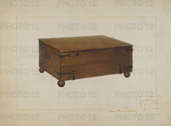 Money Chest in Old Swedes Church, c. 1938. Creator: Samuel Fineman.