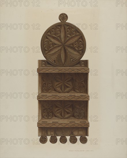 Pa. German Spoon Rack, c. 1942. Creator: William H Edwards.