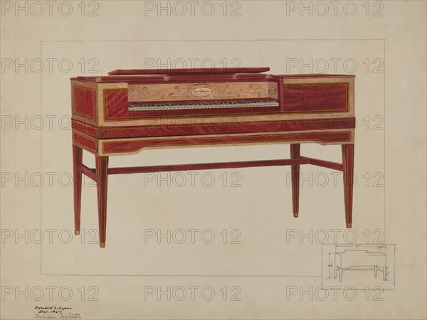 Piano, c. 1937. Creator: Edward L Loper.