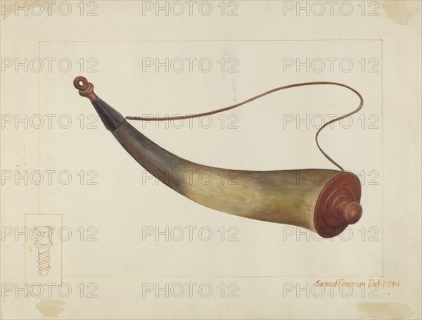 Powder Horn, c. 1938. Creator: Samuel Fineman.