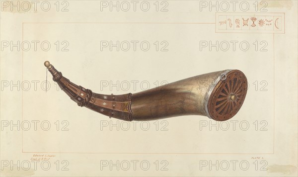 Powder Horn, c. 1938. Creator: Edward L Loper.