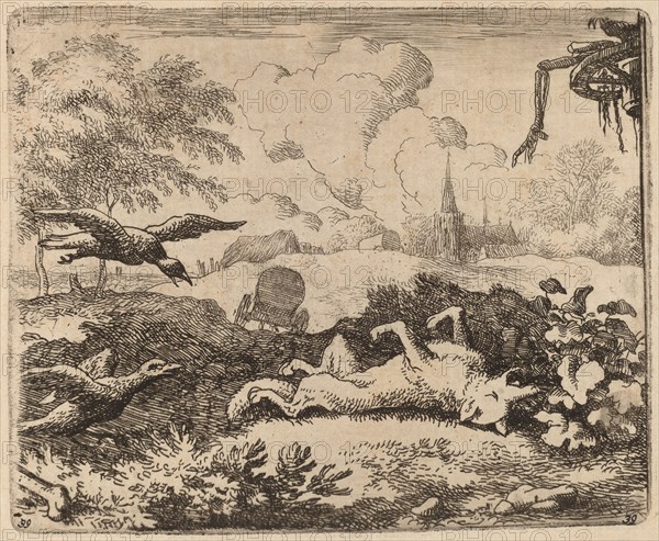 Reynard and the Crows, probably c. 1645/1656. Creator: Allart van Everdingen.