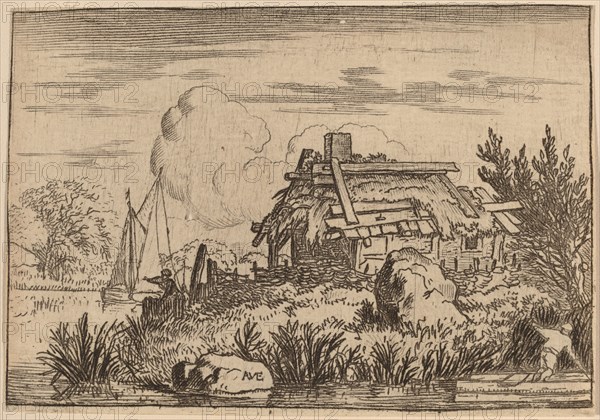 Ruined Cottage, Surrounded by Water, probably c. 1645/1656. Creator: Allart van Everdingen.