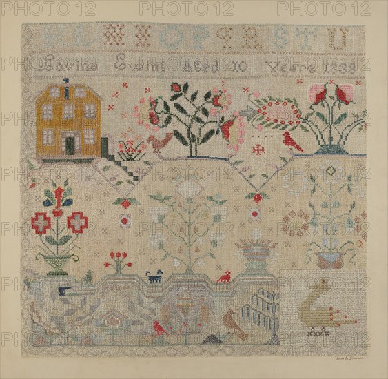 Sampler, c. 1938. Creator: Byron Dingman.