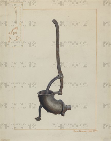 Sausage Stuffer, 1935/1942. Creator: Samuel Fineman.