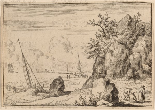 Seascape with Three Figures to the Right, probably c. 1645/1656. Creator: Allart van Everdingen.