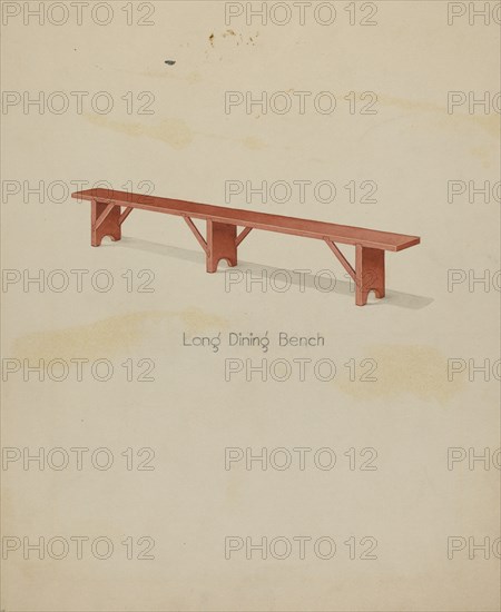 Shaker Long House Bench, 1935/1942. Creator: Lawrence Foster.