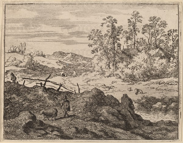 Shepherd with Lamb, probably c. 1645/1656. Creator: Allart van Everdingen.