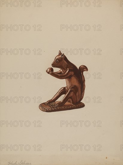 Squirrel Statuette, c. 1937. Creator: Yolande Delasser.