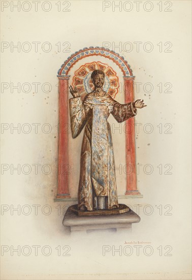 Statue of Santo (probably St. Dominic), 1941. Creator: Juanita Donahoo.