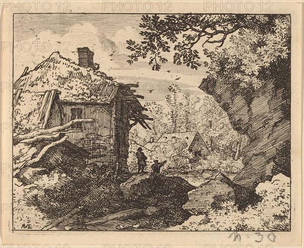 Straw Hut Seen from Behind, probably c. 1645/1656. Creator: Allart van Everdingen.
