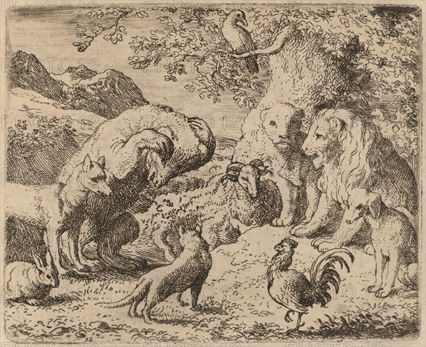 The Bear Beseeches the Lion for Justice, probably c. 1645/1656. Creator: Allart van Everdingen.