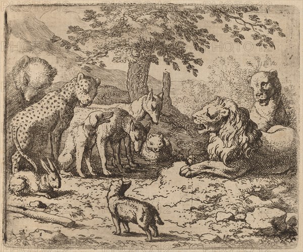 The Lion Seeks Advice, probably c. 1645/1656. Creator: Allart van Everdingen.