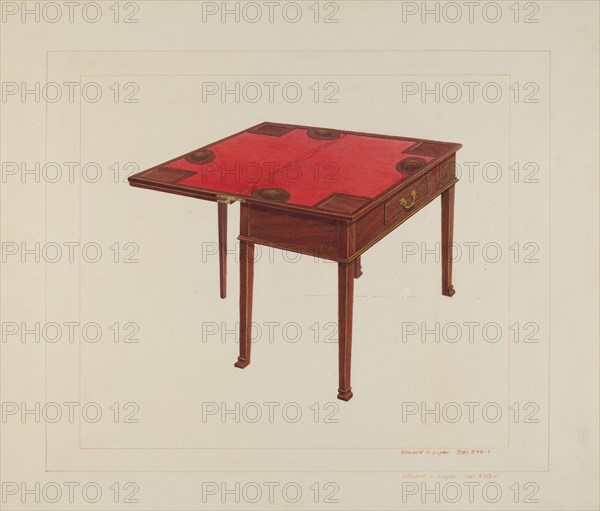 Three Leaf Gaming Table, c. 1938. Creator: Edward L Loper.