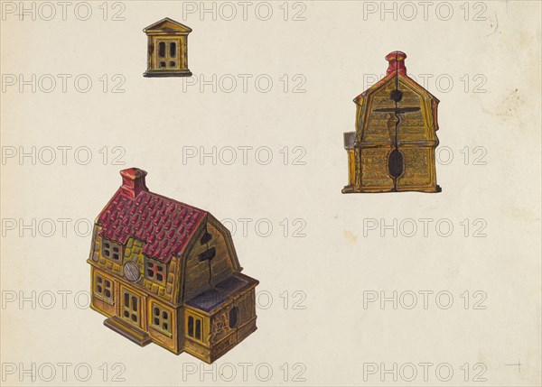 Tiled Roof House Bank, c. 1939. Creator: William O. Fletcher.