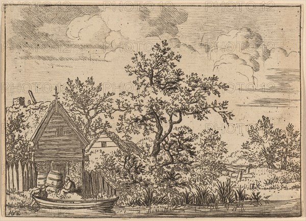 Two Casks in Front of a Cottage, probably c. 1645/1656. Creator: Allart van Everdingen.