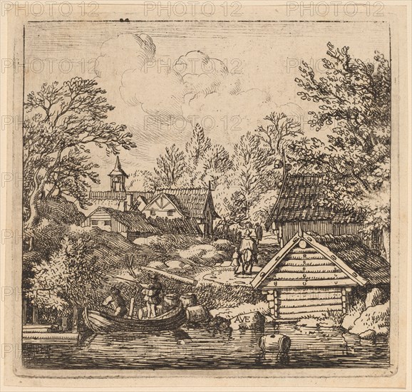 Unloading a Barge, probably c. 1645/1656. Creator: Allart van Everdingen.