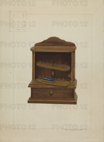 Walnut Spool Cabinet, c. 1938. Creator: Edward L Loper.