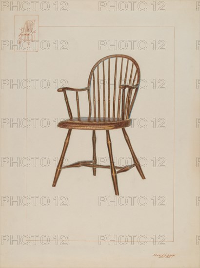 Windsor Bamboo-turned Chair, c. 1937. Creator: Edward L Loper.