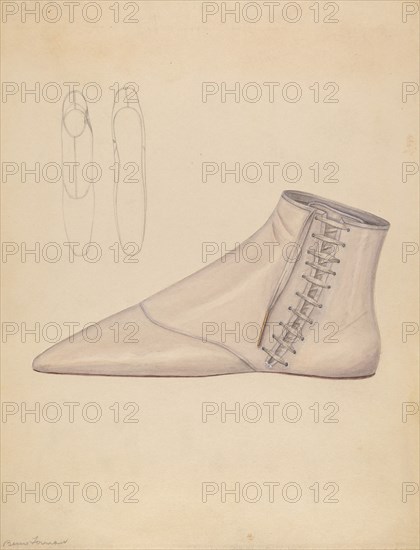 Woman's Shoe, c. 1937. Creator: Bessie Forman.