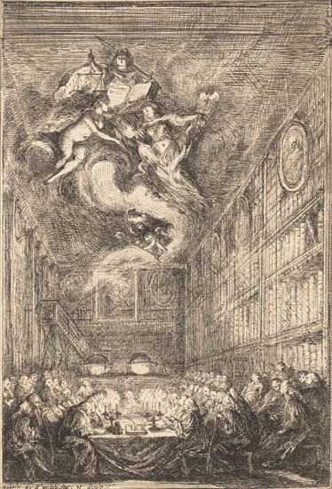 A Conference of Lawyers, 1776. Creator: Gabriel de Saint-Aubin.