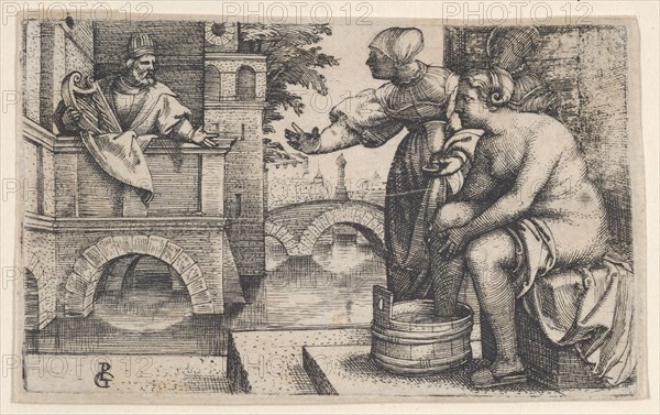 David and Bathsheba. Creator: Georg Pencz.