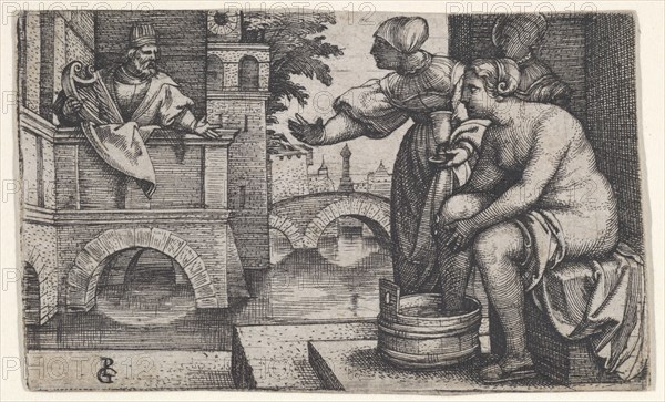 David and Bathsheba. Creator: Georg Pencz.