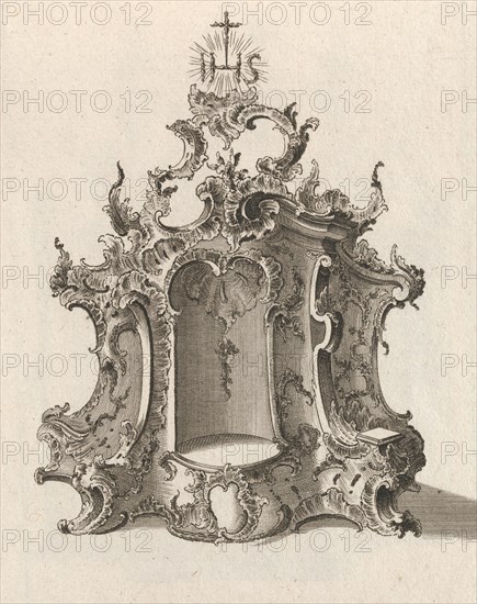 Design for a Tabernacle, Plate 4 from the series 'Tabernacle', Printed ca. 1750-56. Creator: Franz Xavier Habermann.