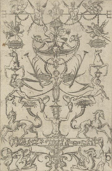 Grotesque Panel, 1550. Creator: Jacques Androuet Du Cerceau.