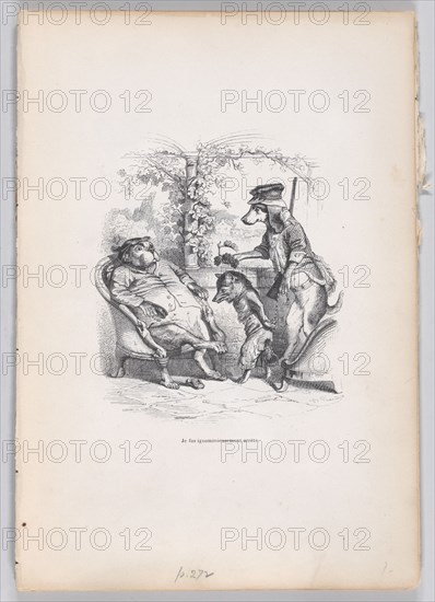 I was ignominiously arrested from Scenes from the Private and Public Life of Animal..., ca. 1837-47. Creator: Pierre Francois Godard.