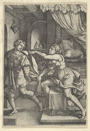 Joseph and Potiphar's Wife, from The Story of Joseph, 1546. Creator: Georg Pencz.