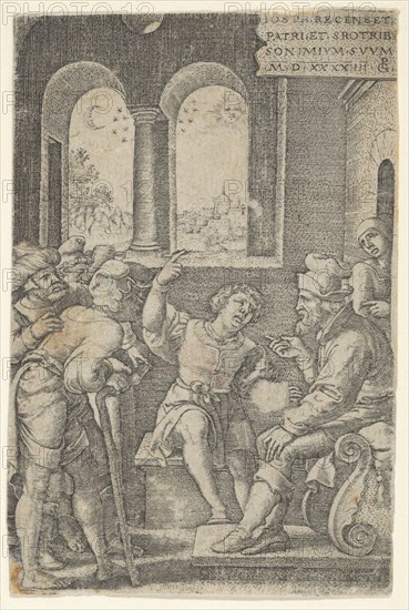 Joseph Describing His Dream, from The Story of Joseph, 1544. Creator: Georg Pencz.