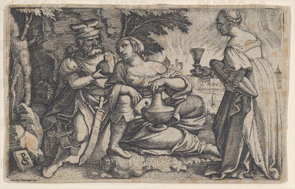 Lot and His Daughters. Creator: Georg Pencz.